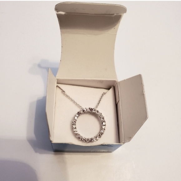 CZ Circle Necklace - Picture 3 of 6